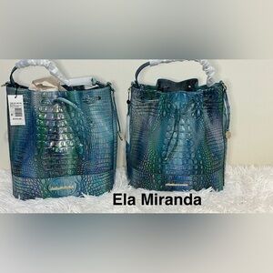 Brahmin blue topaz Marlowe bucket Melbourne genuine leather. Price for each